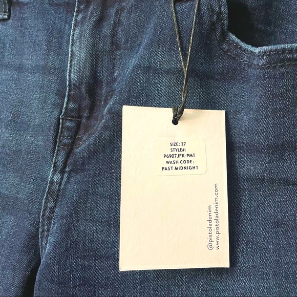 PISTOLA High Rise Boot-Cut Raw Ruffle Hem Crop Jeans - NWT - Picture 6 of 8